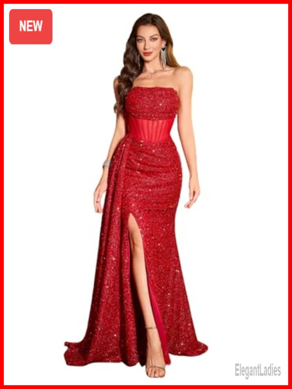 Sequin Off Shoulder Long Formal Mermaid Evening Dress